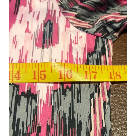 Tracy Negoshian XS Pink/Gray Ikat Print V-Neck Dress 3/4 Sleeve Stretchy - Picture 4 of 6